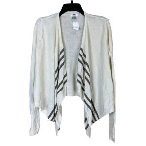 Old‎ Navy White/Brown-Striped Handkerchief Lightweight Cardigan Size SP